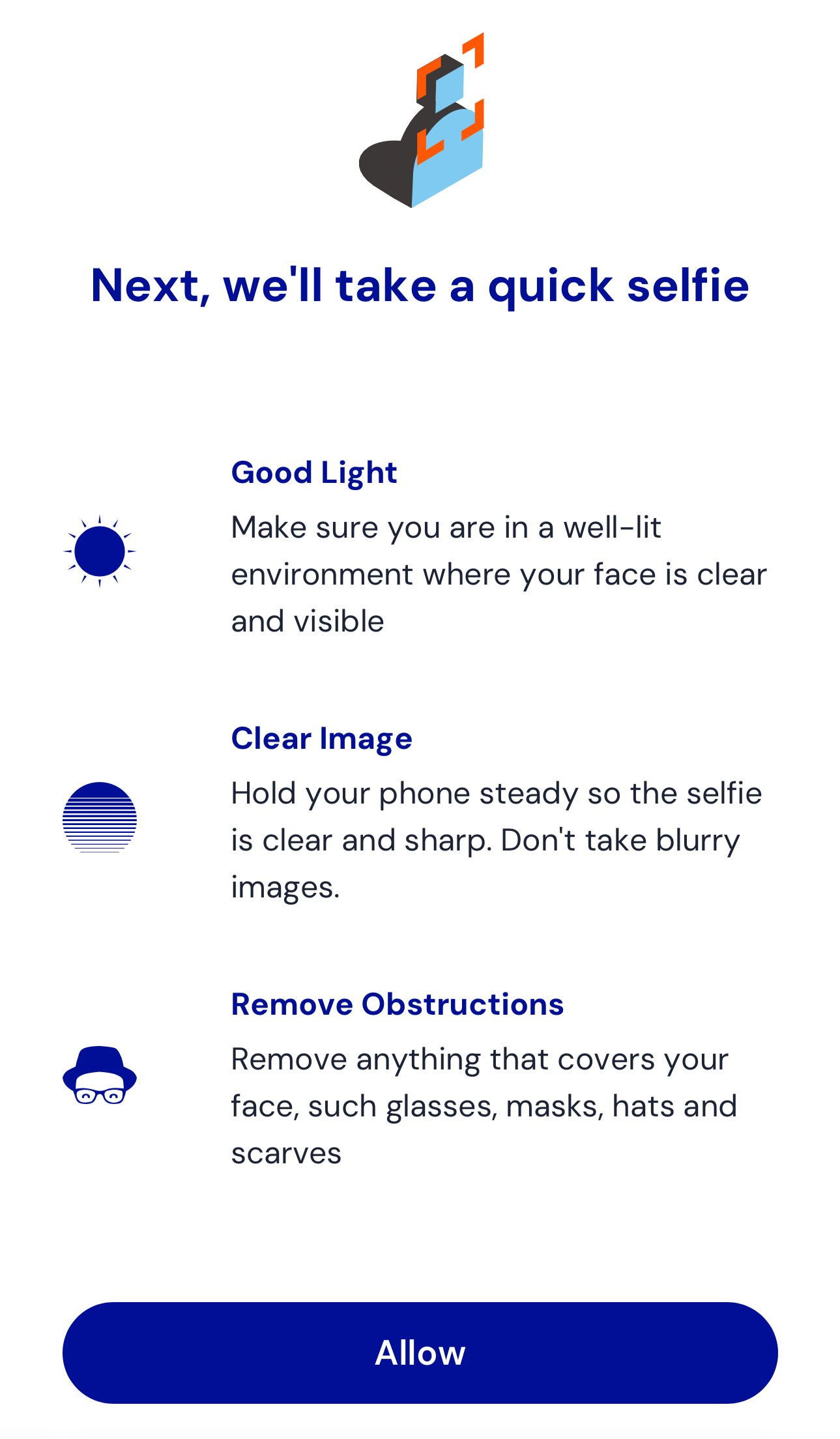 Selfie Capture Instruction